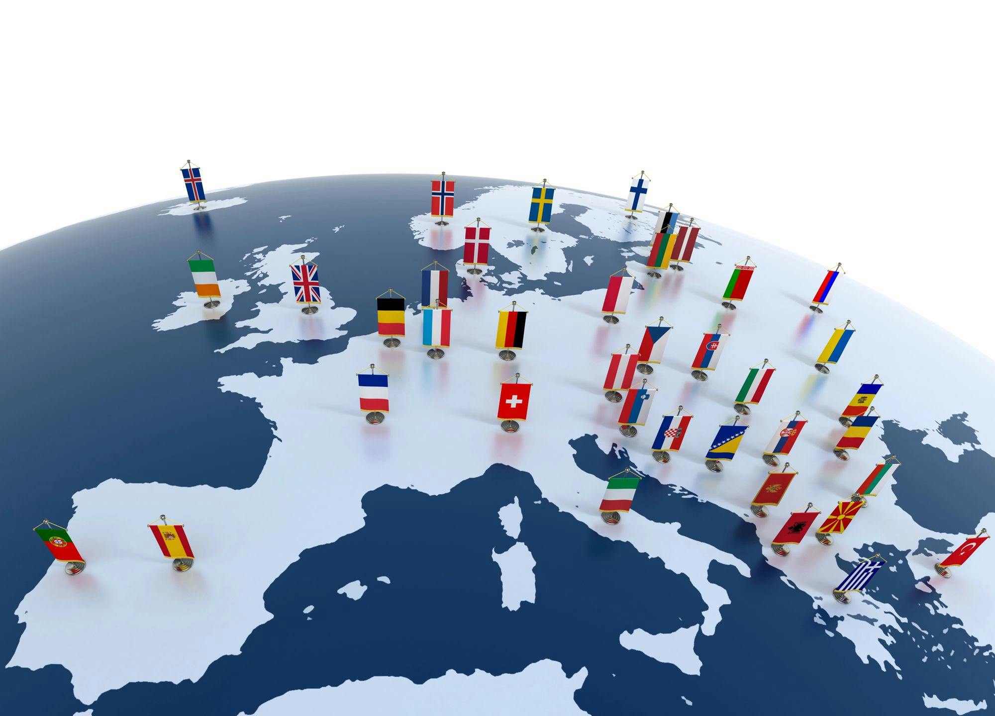 Globe with european Countries
